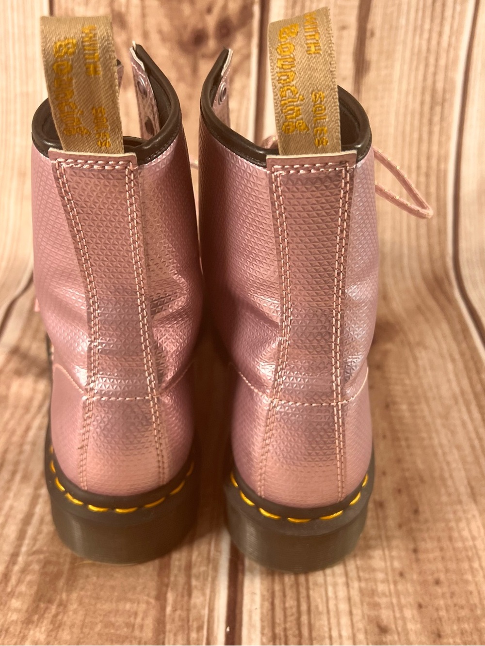 Dr. Martens Metallic Pink Lace-Up Women's Boots - Picture 13 of 13